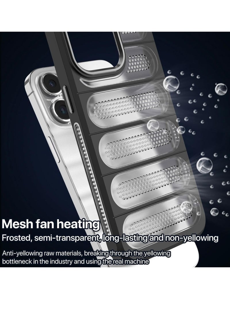 Heat Dissipation Case for Samsung Galaxy S23 Ultra (6.8") Case, Cooling Phone Case with Non-Slip Textured, Anti-Scratch Shockproof Cellular Hole Heat Protective Cover (Black)