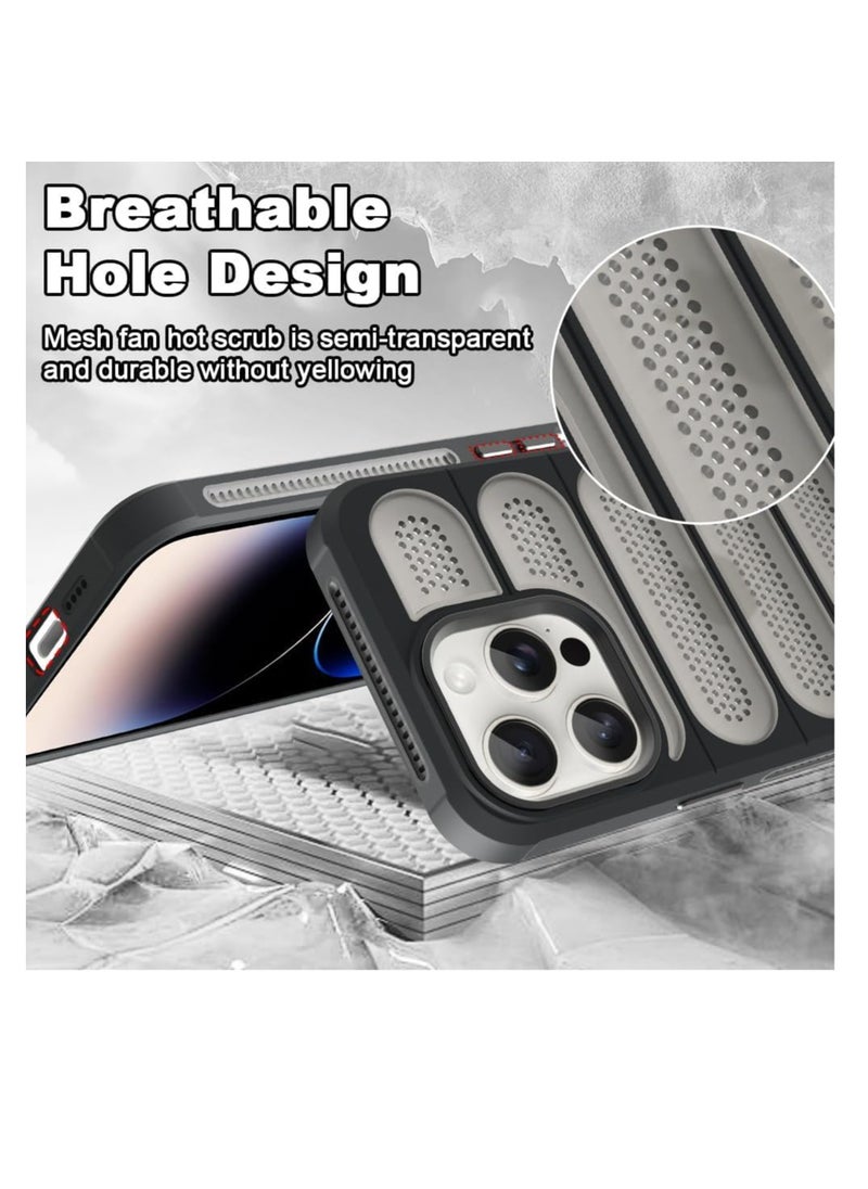 Heat Dissipation Case for Samsung Galaxy S23 Ultra (6.8") Case, Cooling Phone Case with Non-Slip Textured, Anti-Scratch Shockproof Cellular Hole Heat Protective Cover (Black)