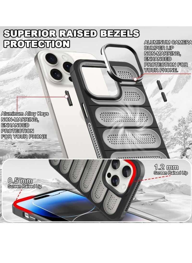 Heat Dissipation Case for Samsung Galaxy S23 Ultra (6.8") Case, Cooling Phone Case with Non-Slip Textured, Anti-Scratch Shockproof Cellular Hole Heat Protective Cover (Black)