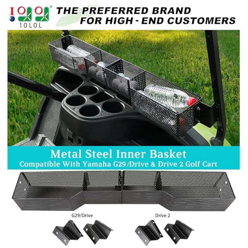 10L0L Golf Cart Front Basket for Yamaha G29/Drive & Drive 2, Dash Storage Box Metal Mesh Tray Organizer - Image 2