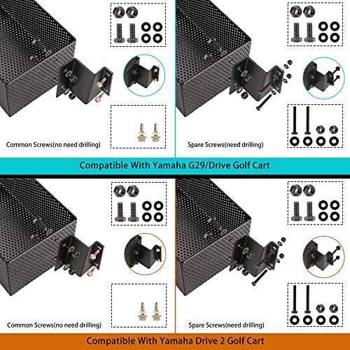 10L0L Golf Cart Front Basket for Yamaha G29/Drive & Drive 2, Dash Storage Box Metal Mesh Tray Organizer - Image 4