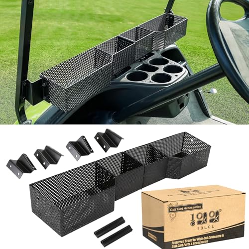 10L0L Golf Cart Front Basket for Yamaha G29/Drive & Drive 2, Dash Storage Box Metal Mesh Tray Organizer - Image 1