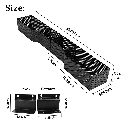 10L0L Golf Cart Front Basket for Yamaha G29/Drive & Drive 2, Dash Storage Box Metal Mesh Tray Organizer - Image 5