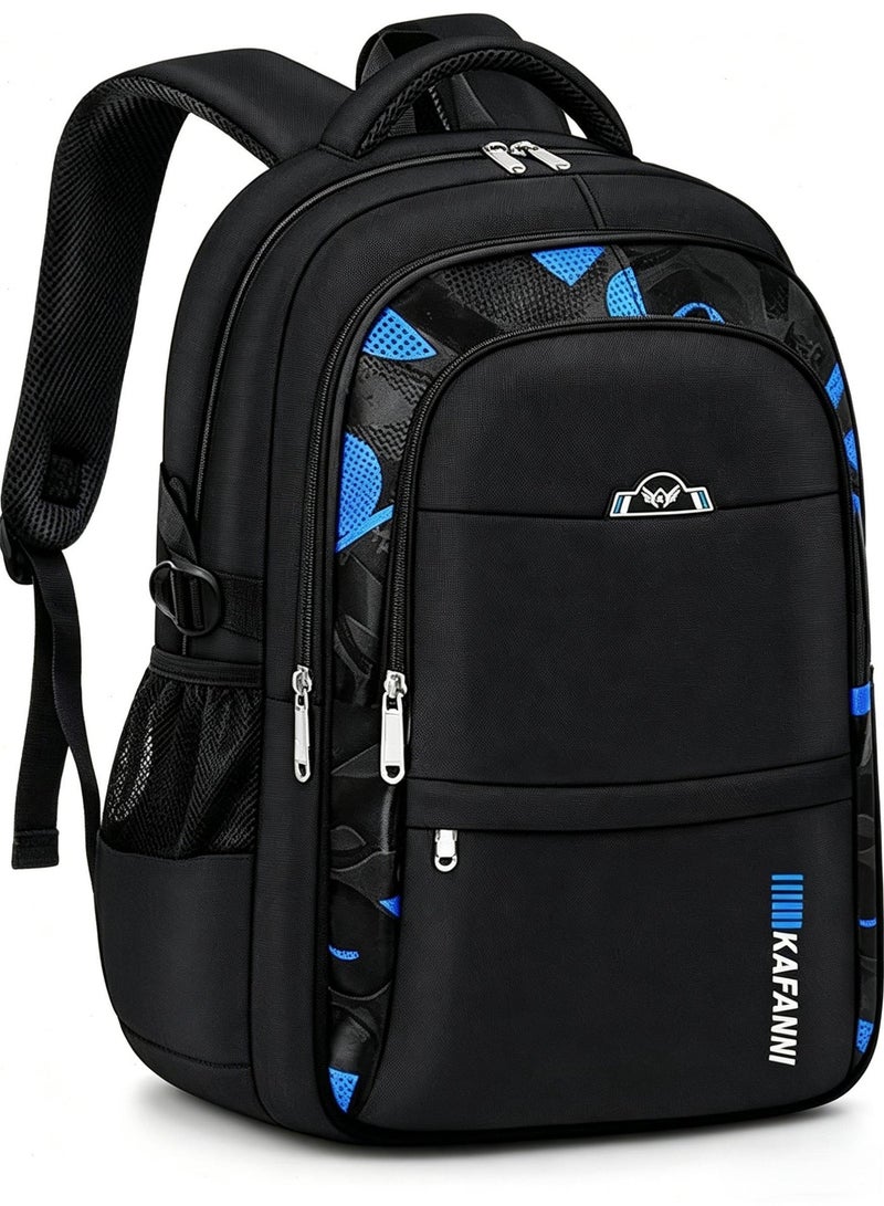 KAFANNI Waterproof School Bag for Boys, Large Capacity Lightweight Kids School Bookbag with Reflective Strips, Breathable Teen Backpack for Elementary & Middle School Students - Image 1