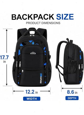 Waterproof School Bag for Boys, Large Capacity Lightweight Kids School Bookbag with Reflective Strips, Breathable Teen Backpack for Elementary & Middle School Students - view 2
