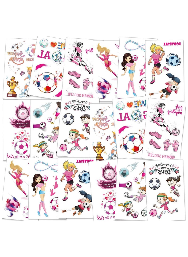 ORAINBOW 18sheets 101 PCS Soccer Temporary Tattoos Stickers Football Tattoos for Girls Kids Boys World Cup Tattoos Birthday Party Bag Stocking Fillers Kids Games Gift Great Tattoo Party Favor Supplies - Image 2