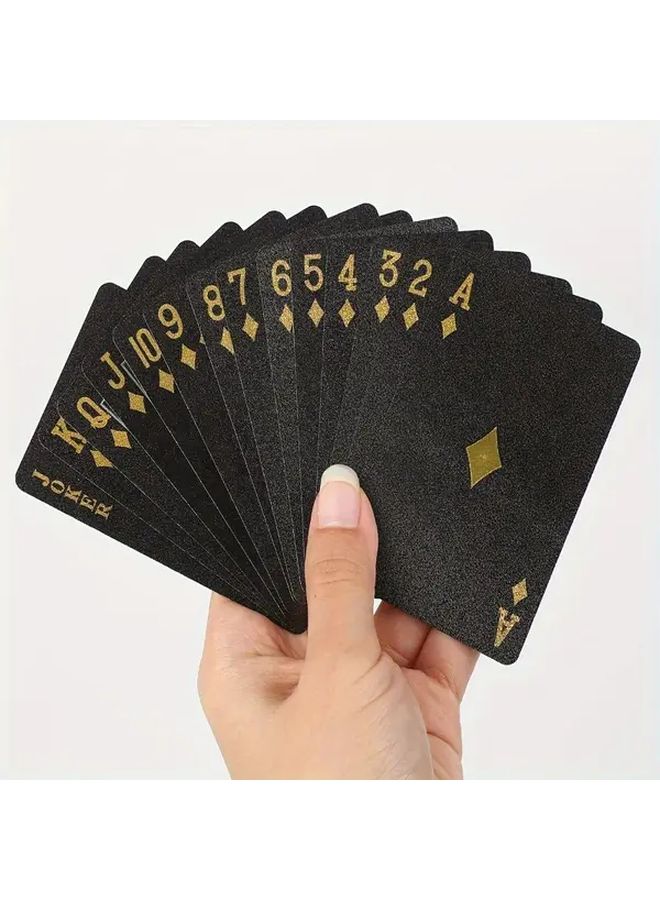 أوراق اللعب البلاستيكية المقاومة للماء باللون الأسود - هدية مثالية لمحبي البوكر - Image 2