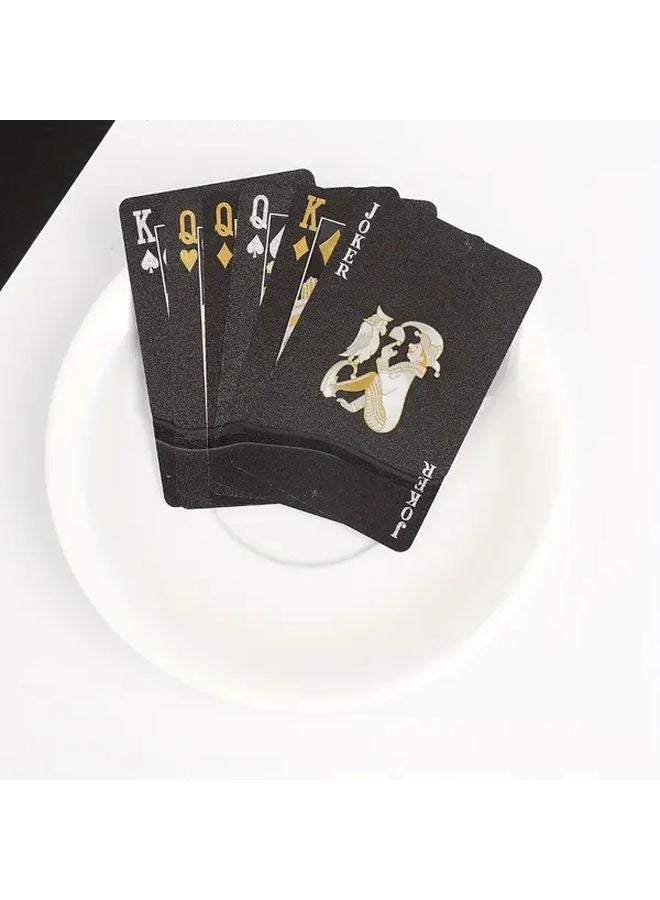 أوراق اللعب البلاستيكية المقاومة للماء باللون الأسود - هدية مثالية لمحبي البوكر - Image 5