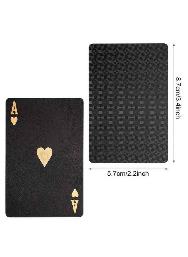 أوراق اللعب البلاستيكية المقاومة للماء باللون الأسود - هدية مثالية لمحبي البوكر - Image 3