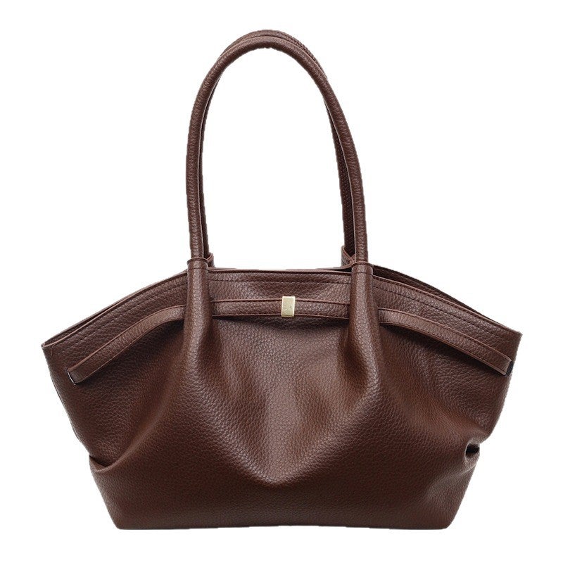 Women's Textured PU Leather Crossbody Handbag with Drawstring Closure - Image 4
