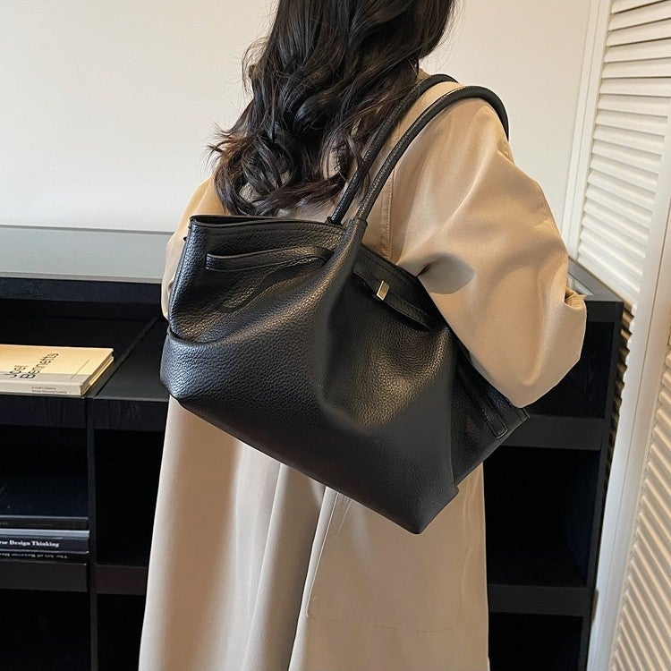 Women's Textured PU Leather Crossbody Handbag with Drawstring Closure - Image 2