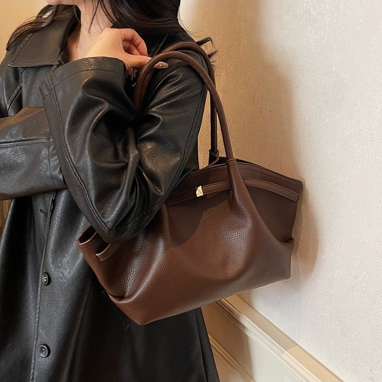 Women's Textured PU Leather Crossbody Handbag with Drawstring Closure - Image 1