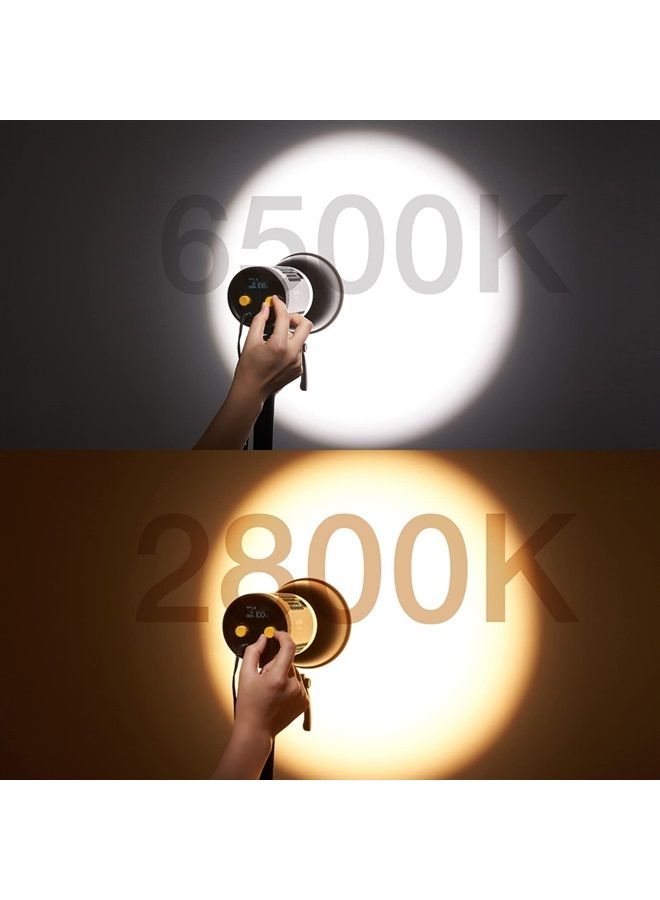 Godox Godox ML60Bi Bi-Color 60W LED Video Light, 2800K-6500K Color Temperature, CRI 96+ TLCI 97+, 10100Lux@1m with Reflector, 7 FX Effects, Slient Mode, Multiple Control Methods,W/Cleaning Cloth - Image 1