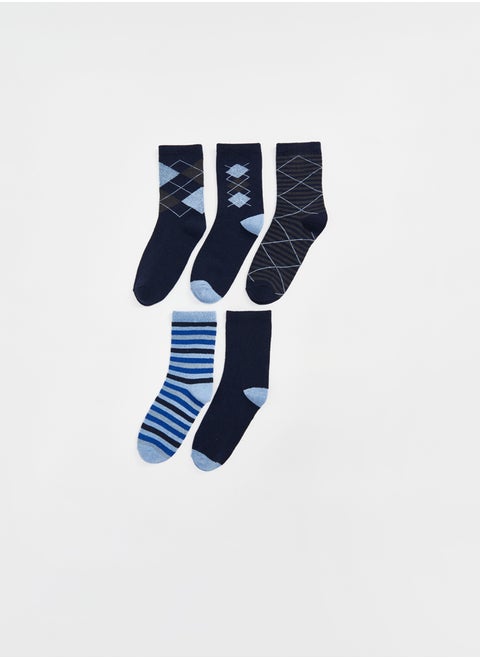 Patterned Boy Socket Socks 5-Pack