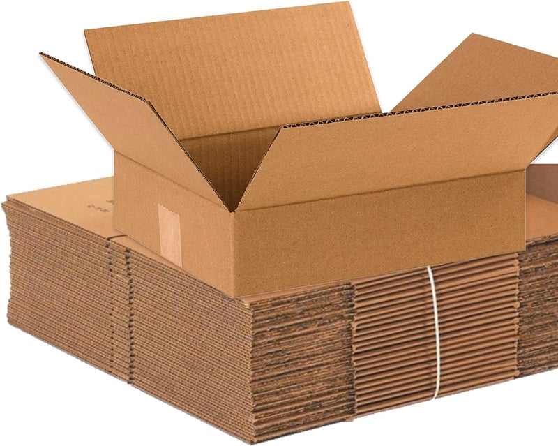 BOX USA صناديق الشحن 12"طول x 10"عرض x 3"ارتفاع 25-عبوة - صندوق كرتون مضلع مسطح للتعبئة، النقل والتخزين - Image 2