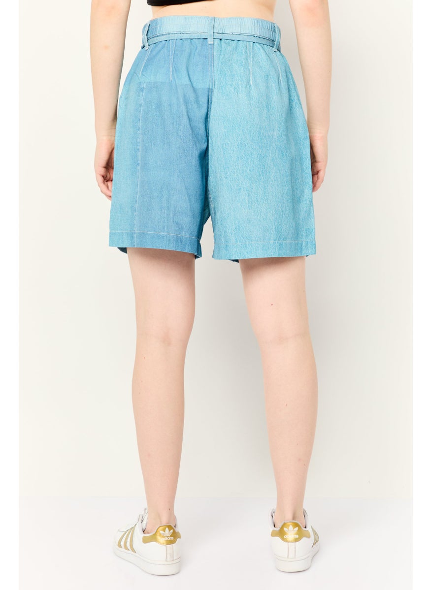 ESPRIT Women Washed Denim Shorts, Blue  - Image 4
