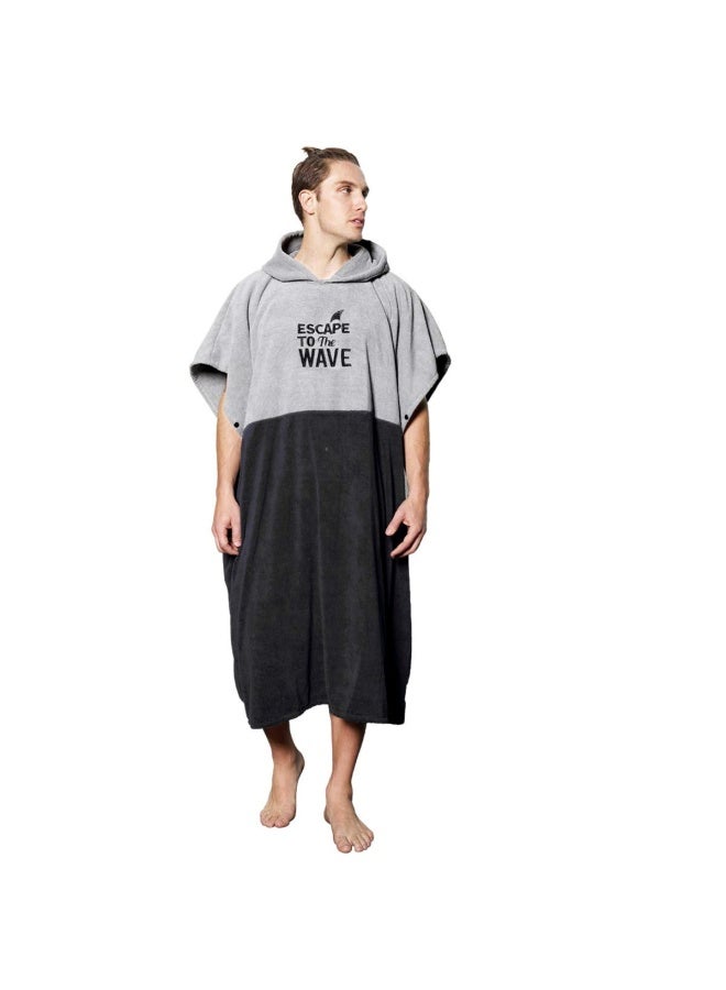 Vulken Extra Large Thick Hooded Beach Towel Changing Robe Surf Poncho Men for Easy Change in Public Quick Dry Microfiber Towelling for the Beach Pool Lake Water Park LXL - Image 1