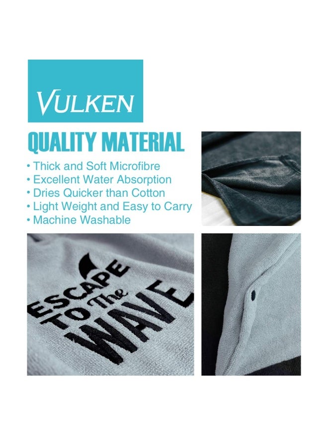 Vulken Extra Large Thick Hooded Beach Towel Changing Robe Surf Poncho Men for Easy Change in Public Quick Dry Microfiber Towelling for the Beach Pool Lake Water Park LXL - Image 4