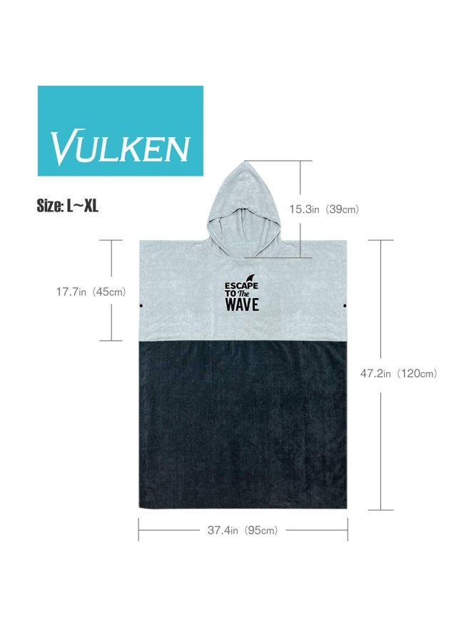 Vulken Extra Large Thick Hooded Beach Towel Changing Robe Surf Poncho Men for Easy Change in Public Quick Dry Microfiber Towelling for the Beach Pool Lake Water Park LXL - Image 5
