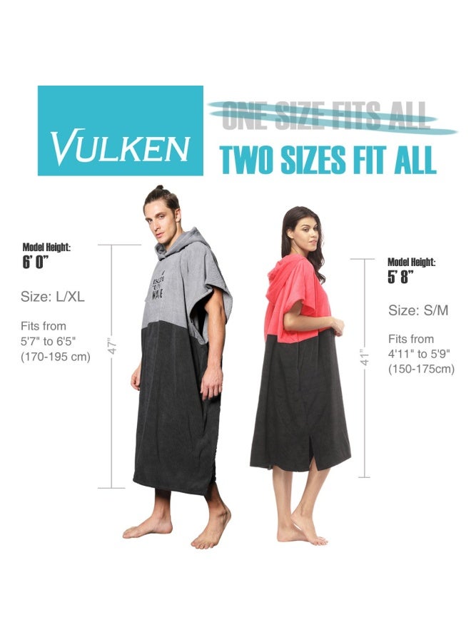 Vulken Extra Large Thick Hooded Beach Towel Changing Robe Surf Poncho Men for Easy Change in Public Quick Dry Microfiber Towelling for the Beach Pool Lake Water Park LXL - Image 2