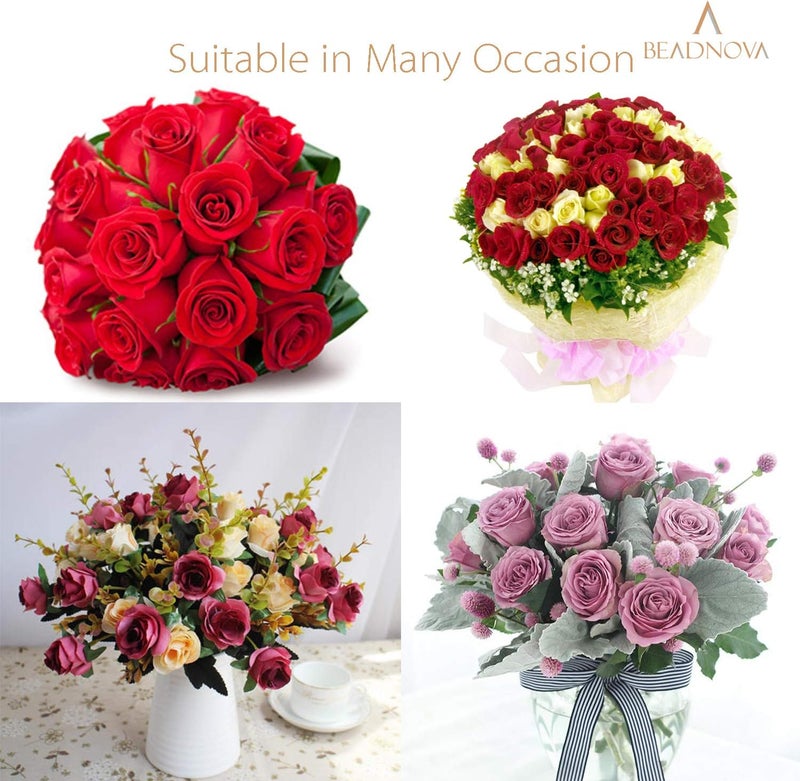 BEADNOVA أداة إزالة الشوك من الورد BEADNOVA أداة معدنية لإزالة الشوك لأعمال الزهور والحدائق 3 قطع أحمر أخضر وردي - Image 5