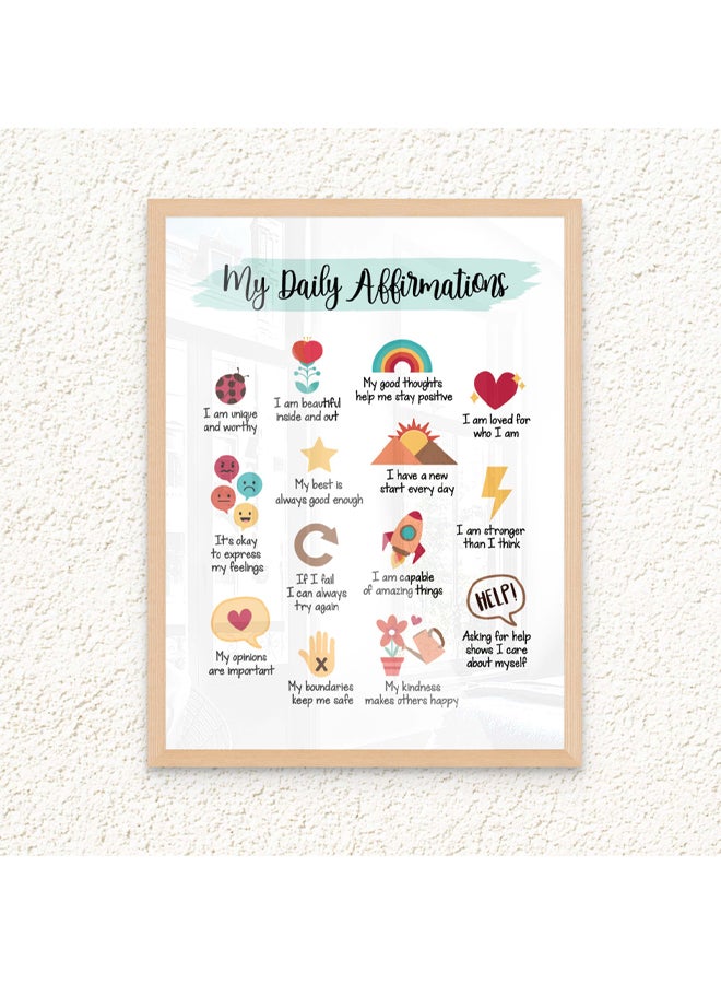 آرت دیکور  ديكور فني مؤطر، فنون جميلة للأطفال، اقتباسات ملهمة، صورة تأكيد إيجابي، ديكور جداري مطبوع لغرفة اللعب، والفصول الدراسية، وغرفة نوم الأطفال، وغرفة الأطفال، والهدايا - Image 1