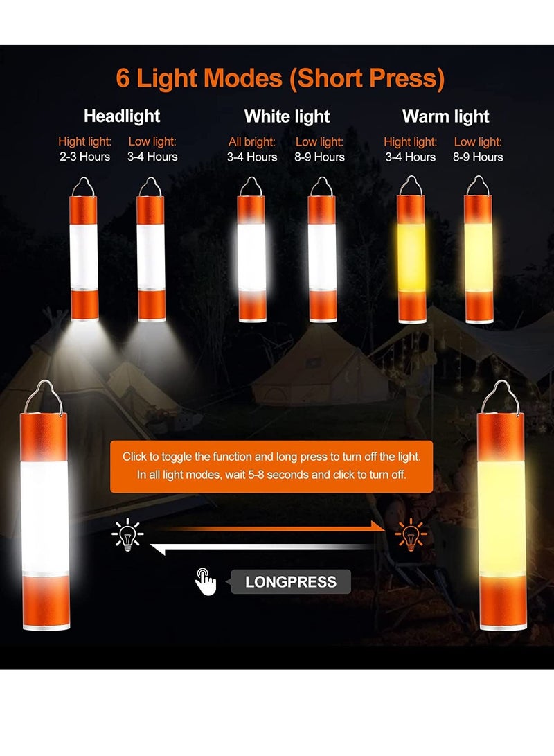 مصابيح فلاش قابلة للشحن عبر USB، شديدة الإضاءة، مصباح LED محمول للتخييم مع 6 أوضاع إضاءة، مصباح يدوي فائق السطوع مقاوم للماء IPX4 لأساسيات التخييم، طوارئ الأعاصير (11.7 سم) - Image 5