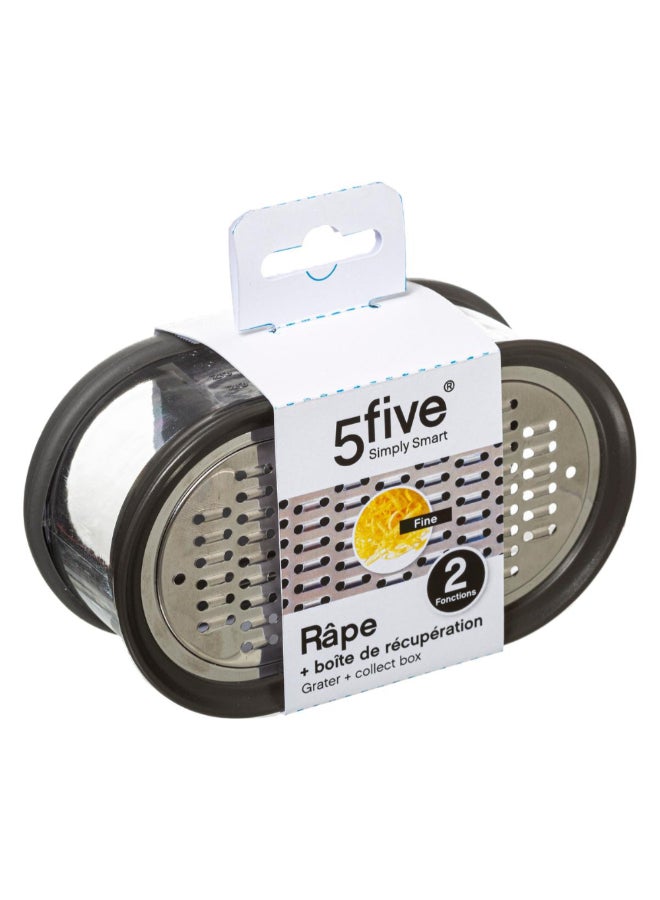 Five Simply Smart Stainless Steel Grater with Collection Box Grey and Clear 5.9 x 7.5 x 14 cm 151436 - Image 5