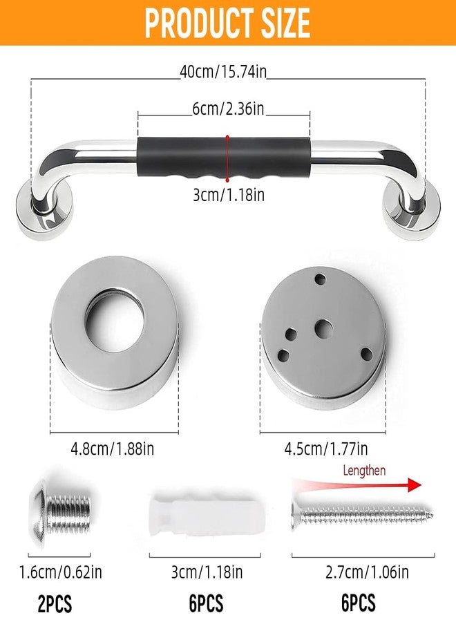HANNEA® Grab Bar for Bathroom Anti-Slip Stainless Steel Bathroom Handle for Senior Citizen Wall Mount Safety Handrail for Toilet, Grab Bar for Senior Citizens with Screw Fixing & Bathroom Fittings - Image 2