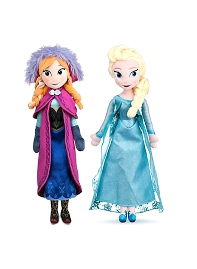مجموعة من 2 دمية محشوة بتصميم  إلسا وآنا من فيلم Frozen 40سم - Image 1