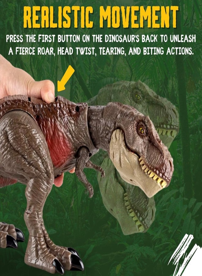 Liberty imports T-Rex Rampaging Tyrannosaurus Rex Dinosaur Attack Action Figure - 21” Jurassic Dino with Lights, Chomp & Roar Play Toy for Kids - Image 2