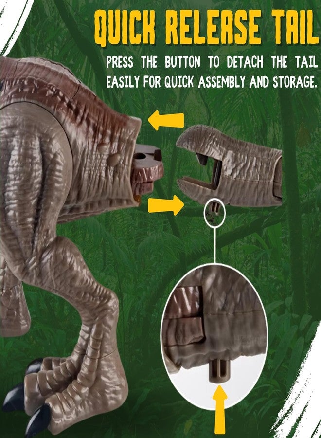 Liberty imports T-Rex Rampaging Tyrannosaurus Rex Dinosaur Attack Action Figure - 21” Jurassic Dino with Lights, Chomp & Roar Play Toy for Kids - Image 5