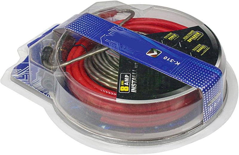 8 Gauge 60 Amp Car Amplifier Wiring Kit with Fuse Holder for Subwoofer and Speakers - Image 1