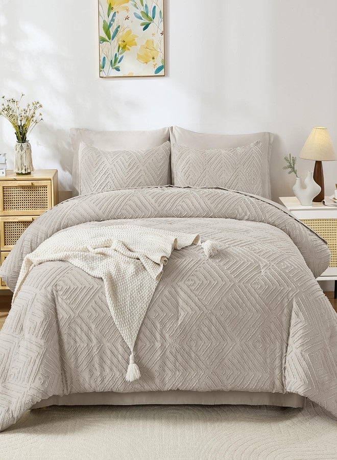 Andency Oversized Queen Comforter Set 7 Piece Linen - Bed in a Bag Oversized Queen Boho Lightweight Fluffy Tufted Bedding Sets with Comforter, Sheets, Pillowcases & Shams - Image 3