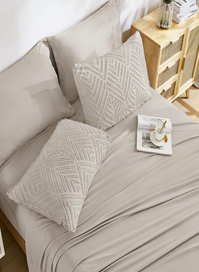 Andency Oversized Queen Comforter Set 7 Piece Linen - Bed in a Bag Oversized Queen Boho Lightweight Fluffy Tufted Bedding Sets with Comforter, Sheets, Pillowcases & Shams - Image 5