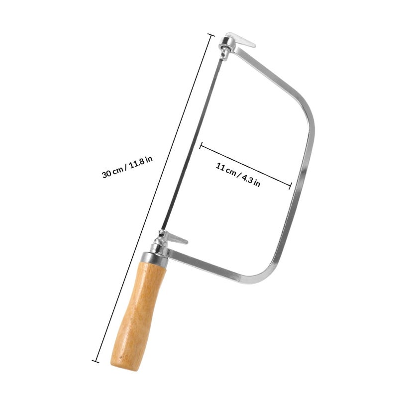 Adjustable U Shaped Steel Handsaw With 5 Blades For Woodworking And Precision Cutting - Image 3