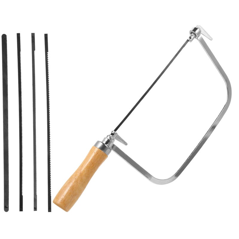 Adjustable U Shaped Steel Handsaw With 5 Blades For Woodworking And Precision Cutting - Image 2