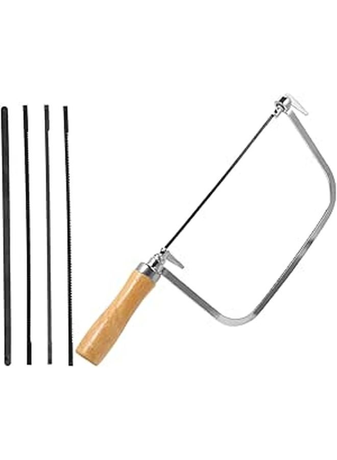 Adjustable U Shaped Steel Handsaw With 5 Blades For Woodworking And Precision Cutting - Image 1