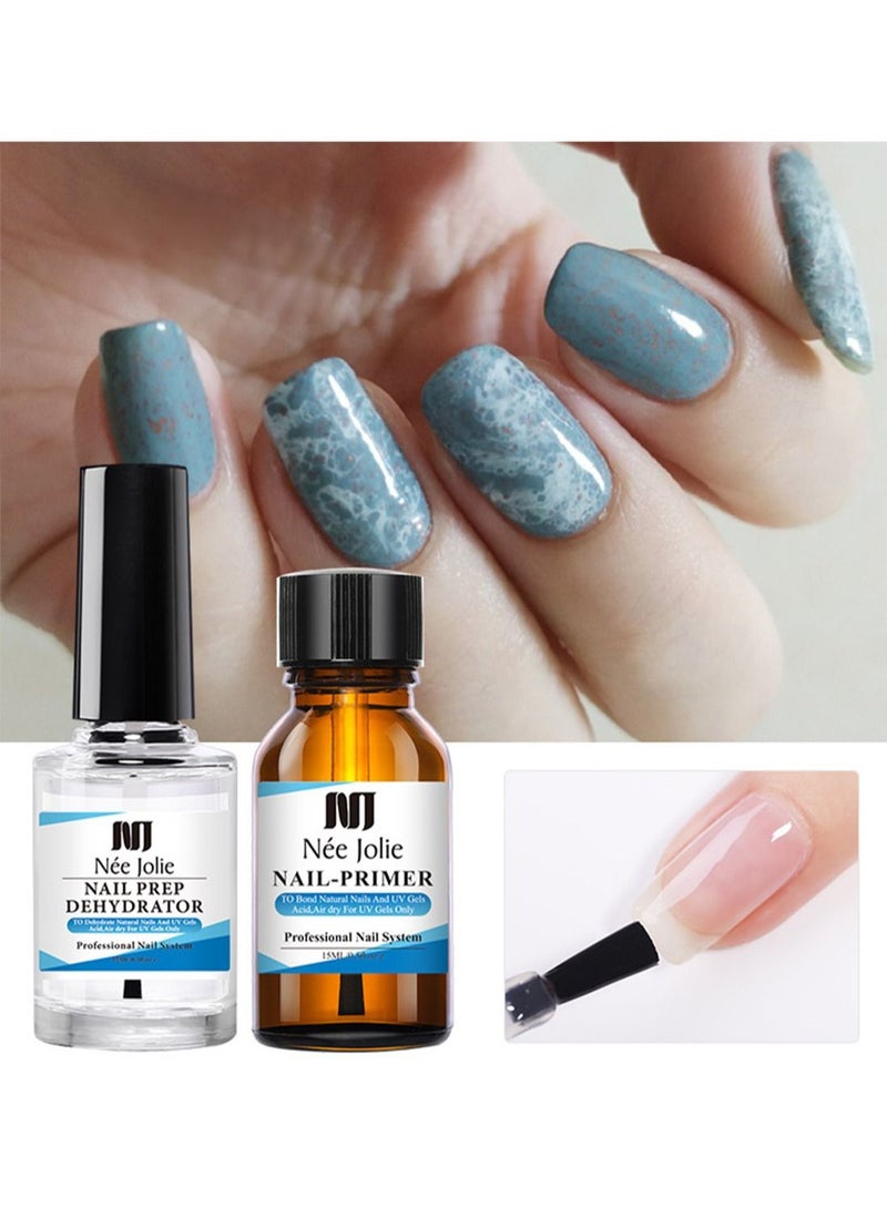 Nee Jolie Nail Prep Dehydrator And Nail Primer Set Fast Air Dry Gel Nail Polish Professional Nail Strengthening System To Bonding Natural Nail For Acrylic Powder - Image 2