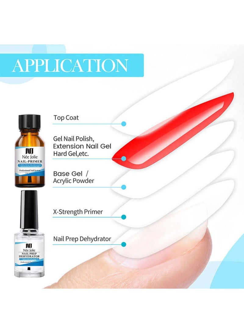 Nee Jolie Nail Prep Dehydrator And Nail Primer Set Fast Air Dry Gel Nail Polish Professional Nail Strengthening System To Bonding Natural Nail For Acrylic Powder - Image 5