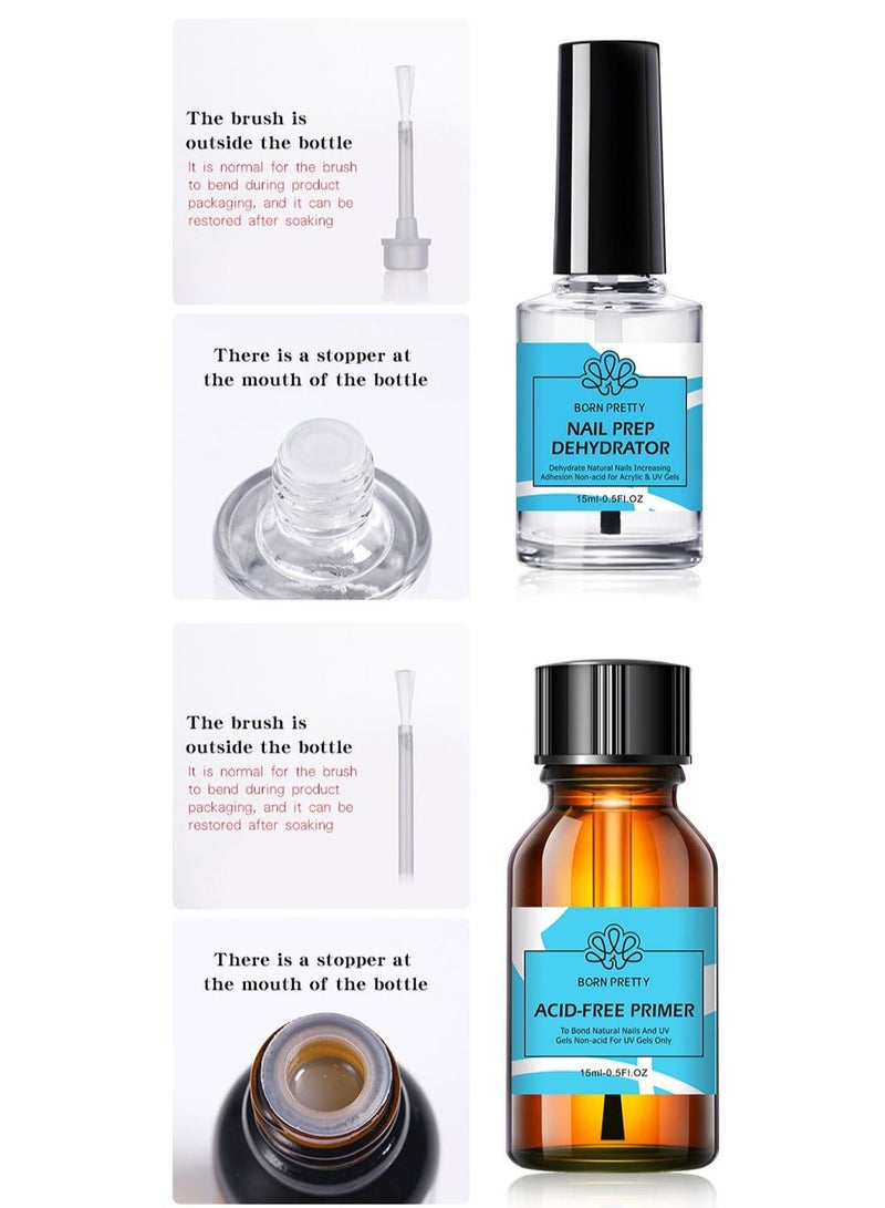 Nee Jolie Nail Prep Dehydrator And Nail Primer Set Fast Air Dry Gel Nail Polish Professional Nail Strengthening System To Bonding Natural Nail For Acrylic Powder - Image 3