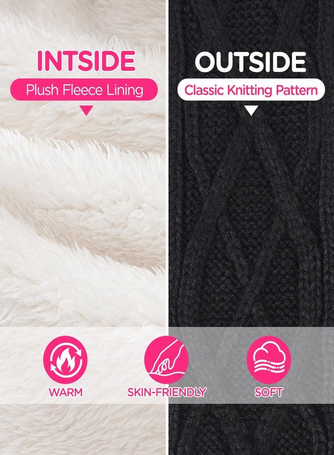 Doyesiee Kids Scarf for Girls Boys, Winter Long Fleece Plush Scarves Knitted Cross Tie Neck Warmer for Cold Weather (Black) - Image 2