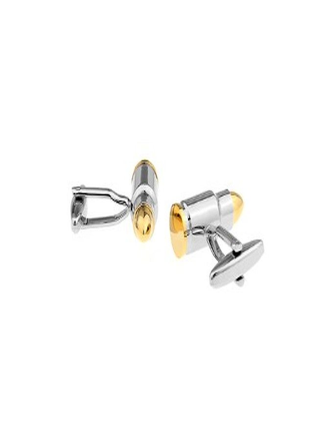 ZIVOM BULLET GOLD & SILVER Brass Cufflinks For Men - Image 2