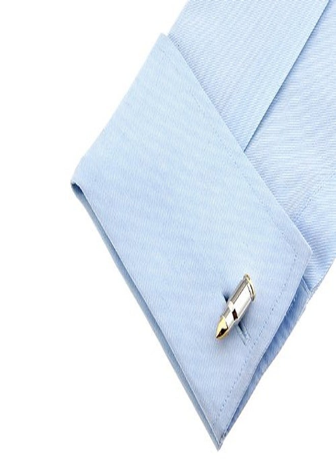 ZIVOM BULLET GOLD & SILVER Brass Cufflinks For Men - Image 4