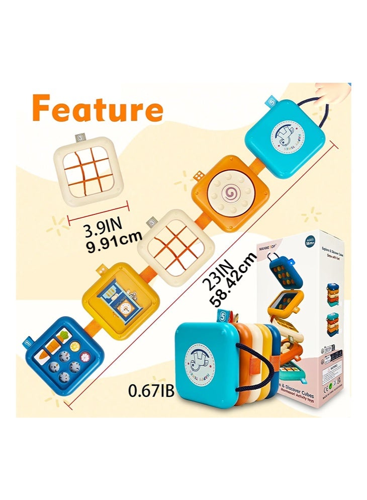 Montessori Busy Board, Baby Busy Board, Montessori Toys Toddler Toys Travel Activities Busy Cube Gifts Baby Boy Girl Develop Hand-eye Coordination and Motor Fine Skills - Image 2