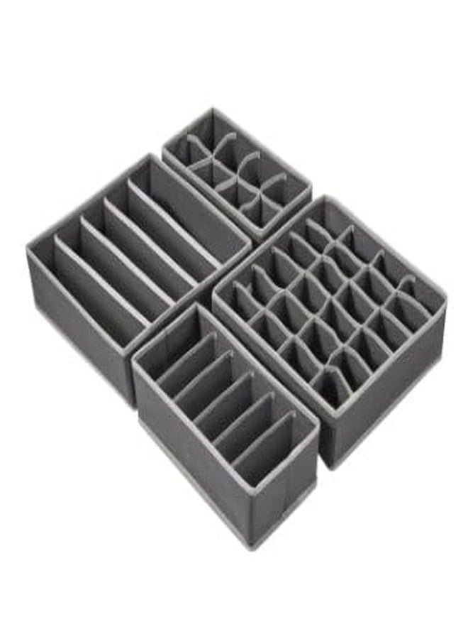 ARANKA Set of 4 Foldable Storage Box Drawer Divider Organizer Closet Storage Innerwear Storage Box Closet Organizers Under Bed Organizer for Socks Bra Tie Scarfs (Rendom Color) - Image 2