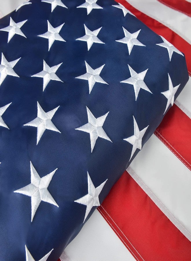 Olycole American Flag 8x12 FT, US Flag Made in USA High Wind with Embroidered Stars, Sewn Stripes, Brass Grommets, Durable USA Flag Outdoor Outside - Image 1