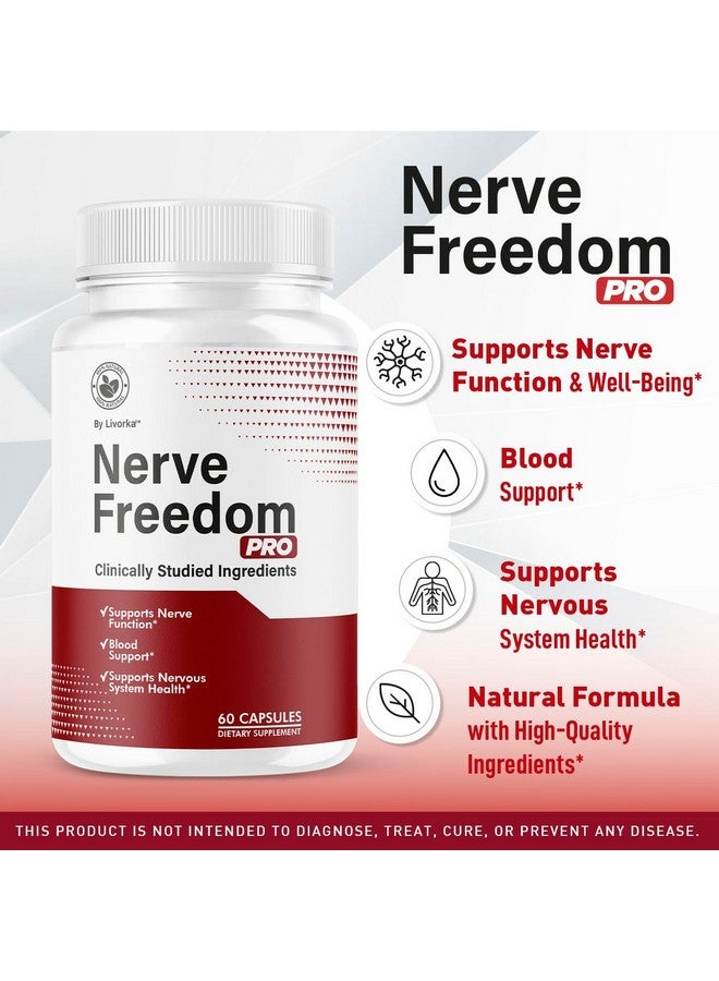 LIVORKA (2 Pack) Nerve Freedom Pro - NerveFreedom Pro Capsules, NerveFreedom Supplement Support, NerveFreedom Pro Pills All Natural Ingredients, Nerve Health Support Advanced Formula, 120 Capsules for 2 Month - Image 2