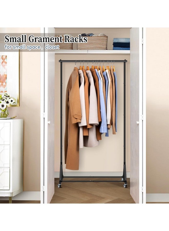 Sleeping Lamb SLEEPING LAMB Heavy Duty Clothes Rack, Rolling Clothing Racks for Hanging Clothes Metal Garment Racking With Wheels, Clothes Hanger for Coats, Shirts, Sweaters Wardrobe Rack (Black)  - Image 4