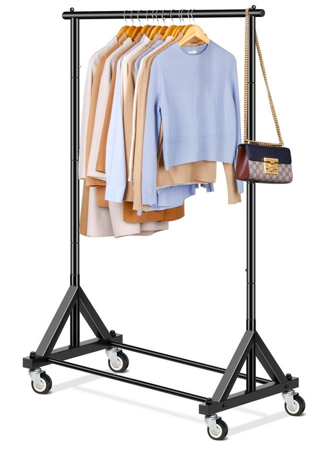 Sleeping Lamb SLEEPING LAMB Heavy Duty Clothes Rack, Rolling Clothing Racks for Hanging Clothes Metal Garment Racking With Wheels, Clothes Hanger for Coats, Shirts, Sweaters Wardrobe Rack (Black)  - Image 1